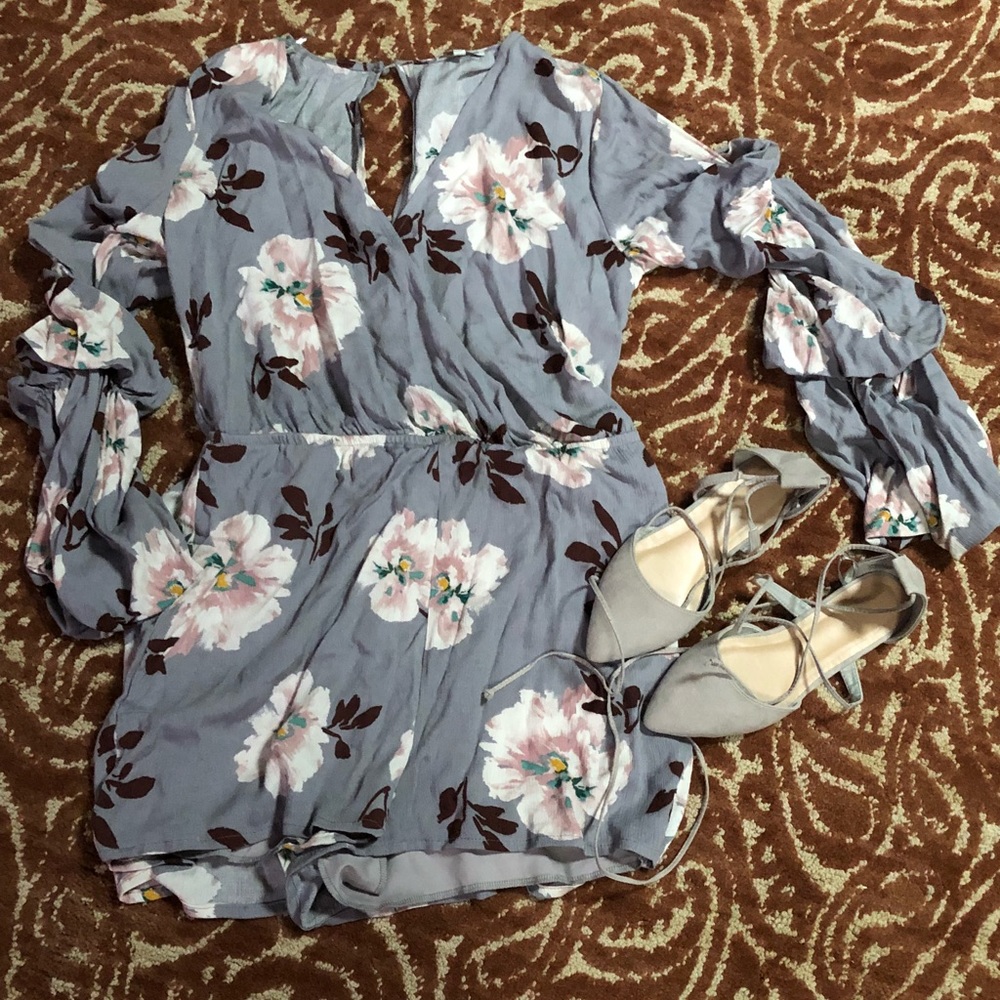 Floral romper with shoes
